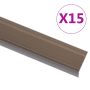 Profiliai laiptams, 15vnt., rudi, 90 cm, aliuminis, L formos