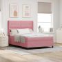 Kiemas lova su čiužiniu Rožinė 140 x 190 cm Aksomas