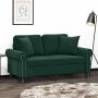 Dvivietė sofa su pagalvėlėmis, tamsiai žalia, 120cm, aksomas