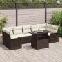 Sodo Sofų Rinkinys su pagalve 8 pcs Ruda Poli ratanas
