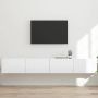 TV sieninė spintelė 2 pcs Blizgus baltas 98 x 31 x 29,5 cm