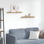 Sieninė lentyna 2 pcs Smėlio 60 x 9 x 3 cm Apdirbta mediena