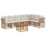 Lauko sofos komplektas 8 pcs Natūralus ir grietinėlės baltas