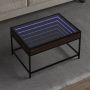 Kavos staliukas su Infinity LED lemputėmis, rudas, 70x50x41cm