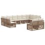 Sodo Sofų Rinkinys 12 pcs Smėlio poliratanas
