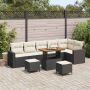 Sodo Sofų Rinkinys 9 pcs Juoda poliratanas