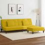 Dvivietė sofa-lova su pakoja, geltonos spalvos, aksomas