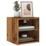 televizoriaus sieninė spintelė su LED lemputėmis Old Wood