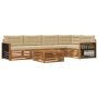Lauko sofos komplektas su pagalve 6 pcs Natūralus ir bežinis