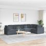 Modulinė sofa su pagalvėlėmis, aksominė, tamsiai pilka