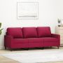 Trivietė sofa, raudonojo vyno spalvos, 180cm, aksomas