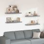 Pakabinamos lentynos, 4vnt., pilkos, 90x23,5x3,8cm, MDF