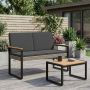 Lauko suolas su pagalve Pilka ir tamsiai pilka 107 x 61 x 80 cm