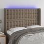 Galvūgalis su LED, taupe spalvos, 147x16x118/128cm, audinys