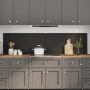 Virtuvės užpakalinė plokštė 2 pcs Juoda 100 x 50 cm
