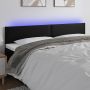 Galvūgalis su LED, juodos spalvos, 180x5x78/88cm, dirbtinė oda