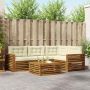 Lauko sofos komplektas su pagalve 5 pcs Natūralus ir grietinėlė