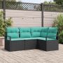 Sofos komplektas 4 pcs Juoda poliratanas