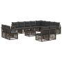 Sodo Sofų Rinkinys 13 pcs Pilka poliratanas