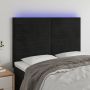 Galvūgalis su LED, juodos spalvos, 144x5x118/128cm, aksomas