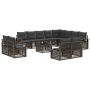 Sodo Sofų Rinkinys 13 pcs Pilka poliratanas