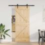 Slankios durys NARVIK Natūrali ir juoda 85 x 210 cm (152,5 cm)