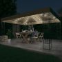 Pavėsinė su lempučių girliandomis LED, taupe, 3x4m
