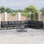 Sodo Sofų Rinkinys su pagalve 7 pcs Juoda Plienas