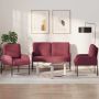 Sofų komplektai 3 pcs Vyno raudona 115 x 56 x 80 cm fanera