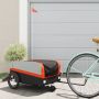 Dviračio priekaba, juodos ir oranžinės spalvos, 45kg, geležis