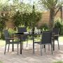 Sodo valgomojo komplektas 5 pcs Juoda Miltelinis plienas