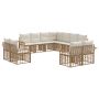 Lauko sofos komplektas 11 pcs Natūralus ir grietinėlės baltas