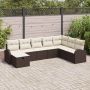 Sodo Sofų Rinkinys su pagalve 8 pcs Ruda Poli ratanas