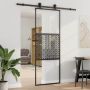Stiklinės durys „Fretwork“ Juoda 90 x 2 x 205 cm Aliuminis