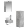 Vonios spintos komplektas 4 pcs Betono pilka 43 x 16 x 62,5 cm