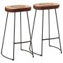 Baro taburetės, 2vnt., tamsiai rudos spalvos, 44x37,5x78cm