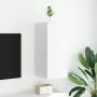 Sieninė TV spintelė su LED lemputėmis, balta, 30,5x35x70cm