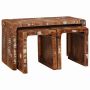 Suklijuotas stalas 3 pcs Ruda Kietas atkurtas medis