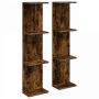 Sieninė lentyna 2 pcs Dūminio ąžuolo 25 x 15 x 100 cm