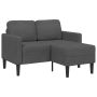 Dvivietė sofa su šezlongu, L formos, tamsiai pilka, 125 cm, linas