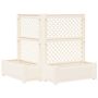 Didelis vazonas su treliu 2 pcs Balta 143 x 143 x 133,5 cm PP