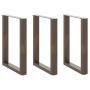 Valgomojo stalo kojelės, U formos, 3 vnt., natūralus plienas, 70x(72-73) cm, plienas