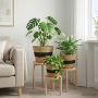 Jūros žolės augalų krepšiai 3 pcs Natūrali ir juoda Ø26 x 19 cm