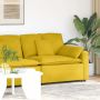 Modulinė sofa su porankiu ir pagalvėlėmis, geltona, 100 cm