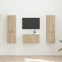 TV spintelių komplektas 5 pcs Sonoma ąžuolas Apdirbta mediena