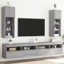 TV spintelės su LED, 2vnt., pilkos ąžuolo, 30,5x30x90cm