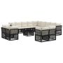 Sodo Sofų Rinkinys 14 pcs Juoda poliratanas