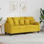 Dvivietė sofa, šviesiai geltonos spalvos, 140cm, audinys