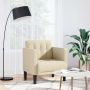 Sofa-kėdė su porankiais, kreminės spalvos, 53 cm, audinys