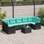 Sodo Sofų Rinkinys 8 pcs Juoda Poli ratanas